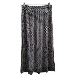 Bobeau Black & White Geometric Maxi Skirt – Size M